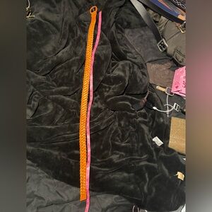 Unisex Orange Braided Genuine Leather Belt